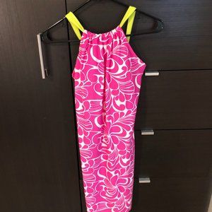 Athleta print halter dress w/ built in bra